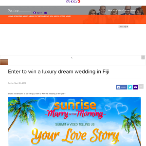 Win a luxury dream wedding in Fiji
