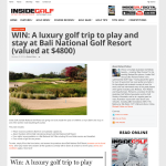 Win A luxury golf trip to play and stay at Bali National Golf Resort 