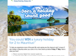Win a luxury holiday for 2 to Mauritius!