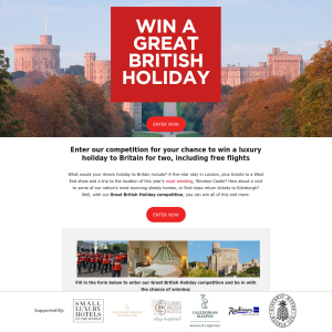Win a luxury holiday to Britain for two