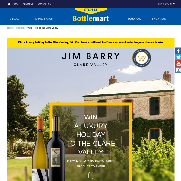 Win a luxury holiday to the Clare Valley SA!