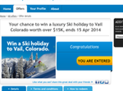 Win a luxury ski holiday to Vail, Colorado valued at $15,000!