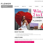Win a luxury trip for 2 to Dubai & a $1,000 'Flower' wardrobe!