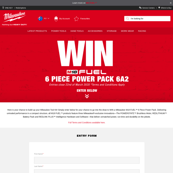 Win a M18 Fuel 6 Piece Power Pack!