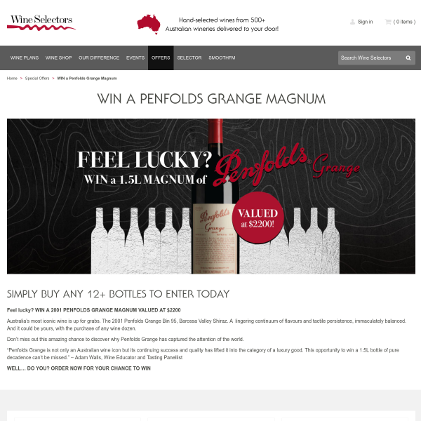 Win a Magnum of Penfolds Grange Wine