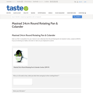 Win a Mastrad 24cm Round Rotating Pan & Colander