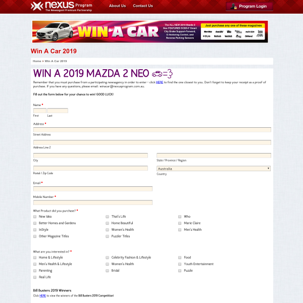Win a Mazda 2 Neo Car