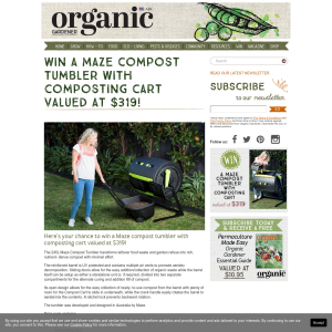 Win a Maze compost tumbler with composting cart