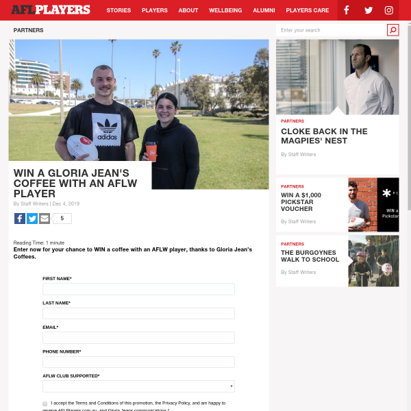 Win a Meet & Greet with an AFL Player