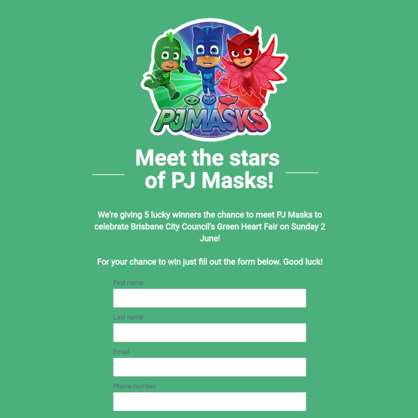 Win a meet & greet with PJ Masks