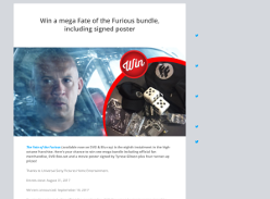 Win a mega Fate of the Furious bundle, including signed poster