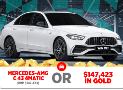 Win a Mercedes Benz AMG C 43 Or $147,423 In Gold!