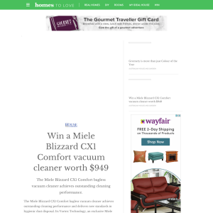 Win a Miele Blizzard CX1 Comfort Vacuum Cleaner