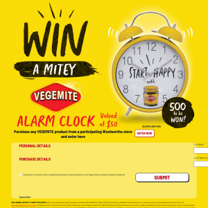 Win a Mighty Vegemite alarm clock