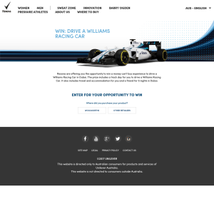 Win a 'money can't buy experience' to drive a Williams Racing Car in Dubai! (Purchase Required)