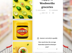 Win a month’s supply of Woolworths groceries