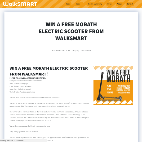 Win a Morath Electric Scooter