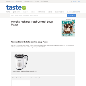 Win a Morphy Richards Total Control Soup Maker