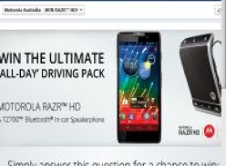Win a Motorola RAZR HD & TZ700 Bluetooth In-Car Speakerphone!