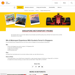 Win A Motorsport Experience With Scuderia Ferrari In Singapore
