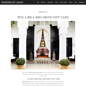Win a Mr & Mrs Smith Gift Card
