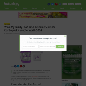 Win a My Family Food Jar & Reusable Slidelock Combo pack + voucher