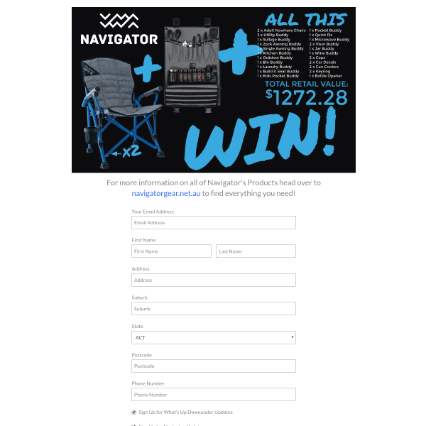 Win a Navigator Prize Package Worth $1,272