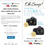 Win a Nikon D800 or a Canon 5D Mark III digital SLR camera body! - SnapKnot