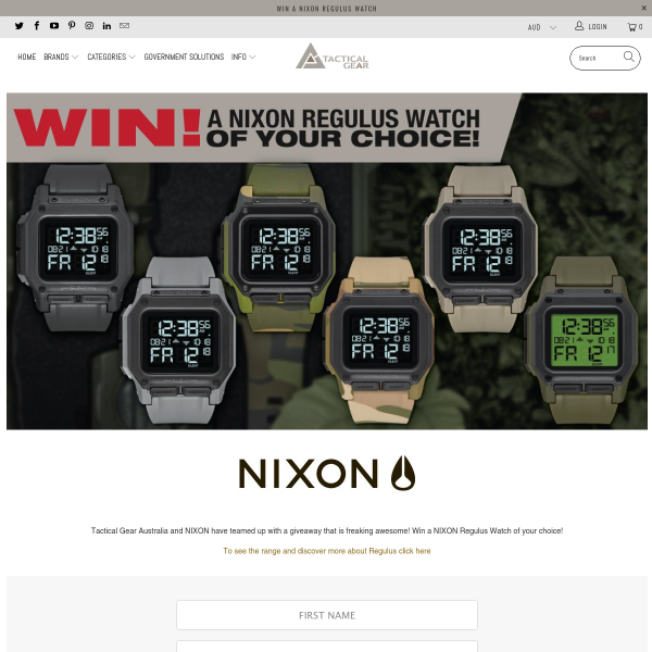 Win a NIXON Regulus Watch of your choice