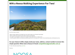 Win a Noosa Walking Experience For Two