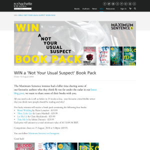 Win a 'Not Your Usual Suspect' Book Pack