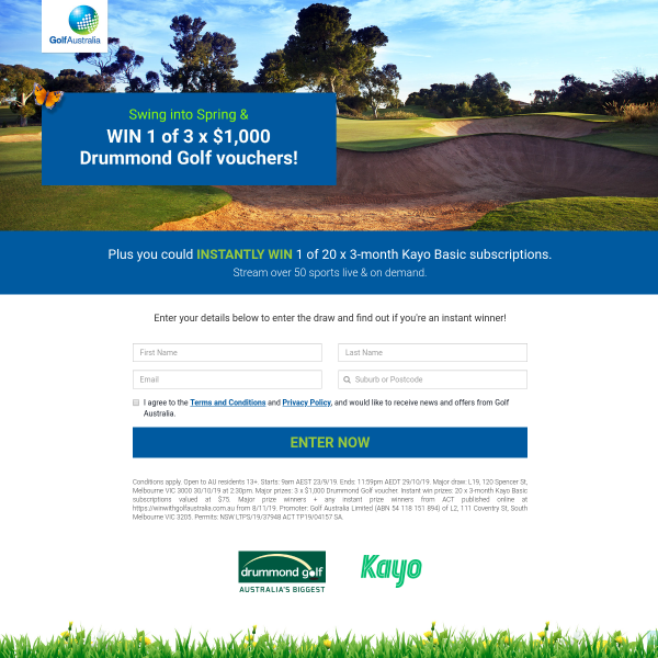 Win a of 3 $1,000 Golf Vouchers & More
