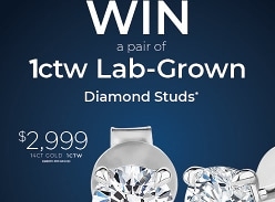 Win a Pair of 1 Carat Lab-Grown Diamond Studs
