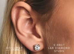 Win a Pair of 18ct Gold, 2ct Lab Diamond Studs