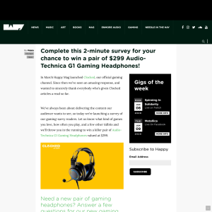 Win a Pair of Audio-Technica ATH-G1 Gaming Headphones