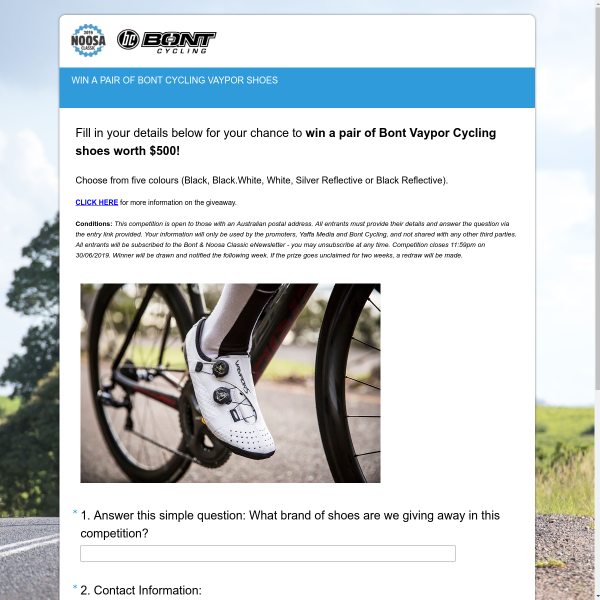 Win a Pair of Bont Vaypor Cycling Shoes Worth $500