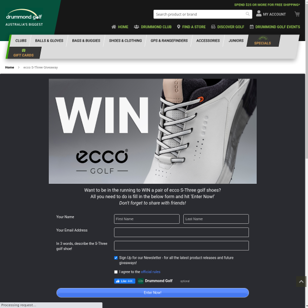 Win a Pair of ecco S-Three Golf Shoes