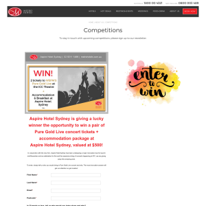 Win a pair of 'Pure Gold Live' concert tickets + accommodation package at Aspire Hotel Sydney, valued at $500! - Metro Hotels