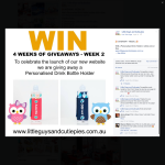 Win a Personalised Drink Bottle Holder - Little Guys and Cutie-pies