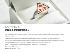 Win a pizza slice engagement ring worth over $9,000!