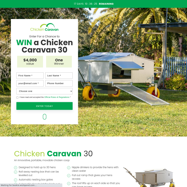 Win a portable movable chicken coop!