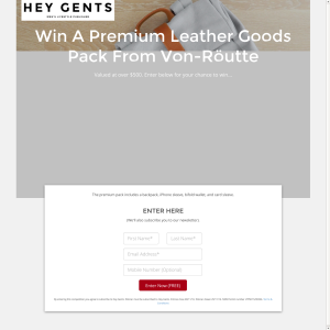 Win a premium backpack & leather goods pack from Von-Routte!