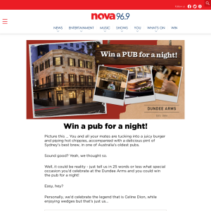 Win a pub for a night