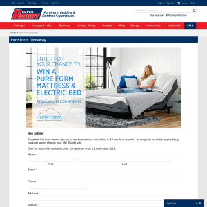 Win a Pure Form mattress & Electric Bed!