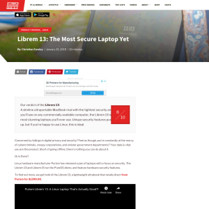 Win a Purism Librem 13 Laptop