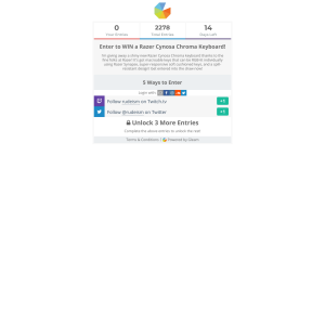 Win a Razer Cynosa Chroma Gaming Keyboard