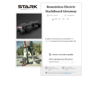 Win a Remoteless Electric StarkBoard