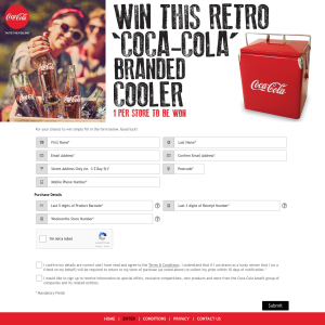 Win a retro Coca-Cola branded cooler!