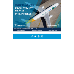 Win a return economy class airfare from Sydney to Manila with Cebu Pacific!