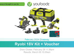 Win a Ryobi 18V Kit & Voucher